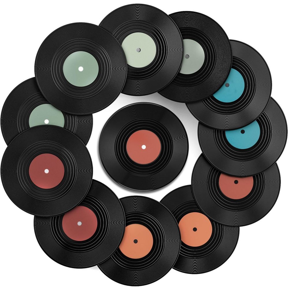 12pcs 7 Inch Fake Blank Vinyl Records, Vintage Vinyl Decorative Records For💫